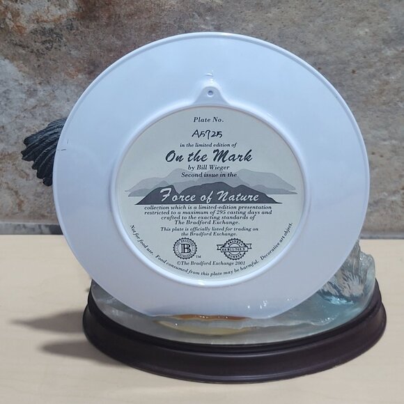 Bradford Exchange Decorative 3 D Plate Flying Eagle Trout Figurine On The Mark F - Picture 3 of 12